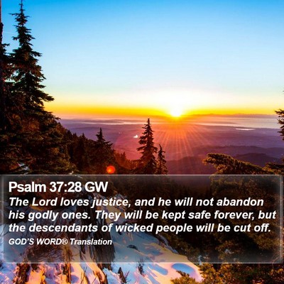 Psalm 37:28 GW Bible Verse Image