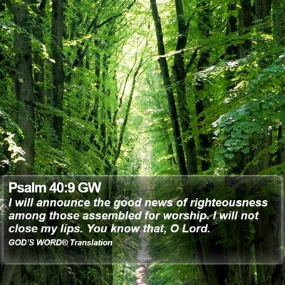 Psalm 40:9 GW Bible Verse Image