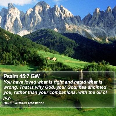 Psalm 45:7 GW Bible Verse Image
