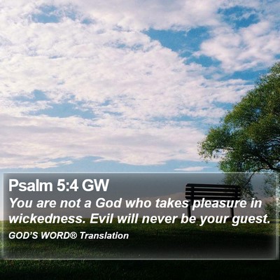 Psalm 5:4 GW Bible Verse Image