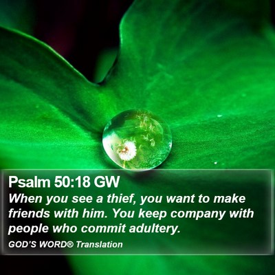 Psalm 50:18 GW Bible Verse Image