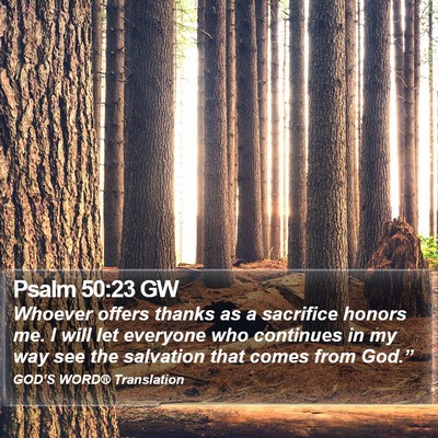 Psalm 50:23 GW Bible Verse Image