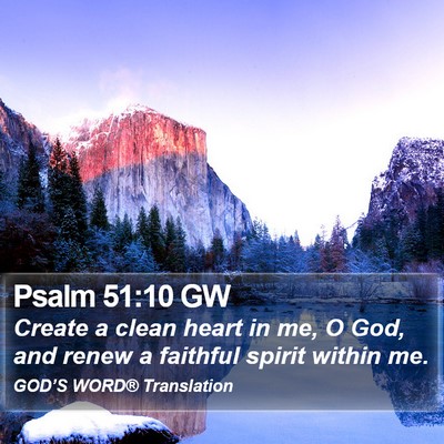 Psalm 51:10 GW Bible Verse Image
