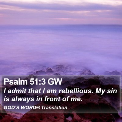 Psalm 51:3 GW Bible Verse Image