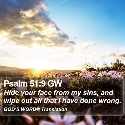 Psalm 51:9 GW Bible Verse Image
