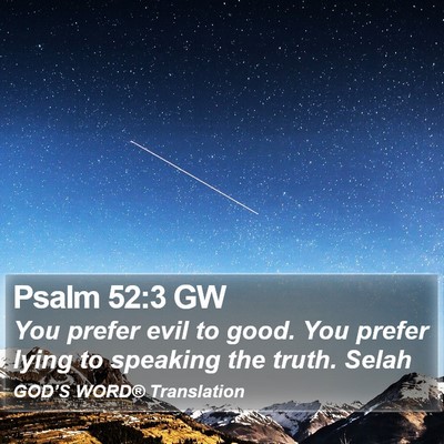 Psalm 52:3 GW Bible Verse Image