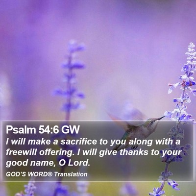 Psalm 54:6 GW Bible Verse Image