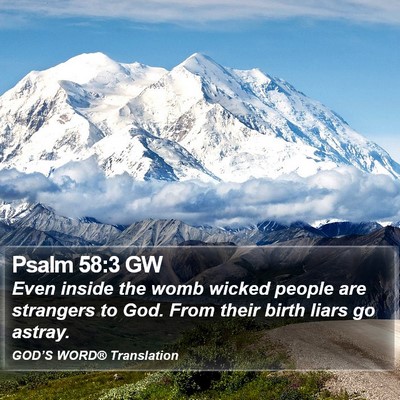 Psalm 58:3 GW Bible Verse Image