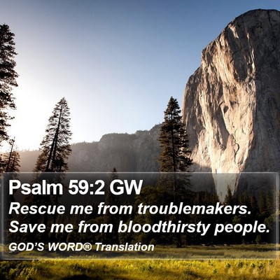 Psalm 59:2 GW Bible Verse Image
