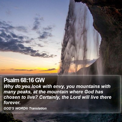 Psalm 68:16 GW Bible Verse Image