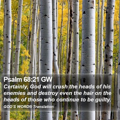 Psalm 68:21 GW Bible Verse Image