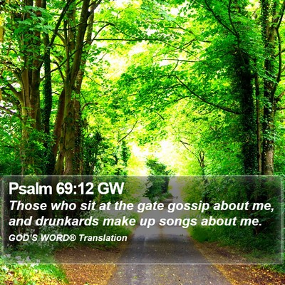 Psalm 69:12 GW Bible Verse Image