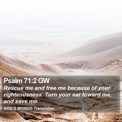 Psalm 71:2 GW Bible Verse Image