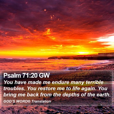 Psalm 71:20 GW Bible Verse Image