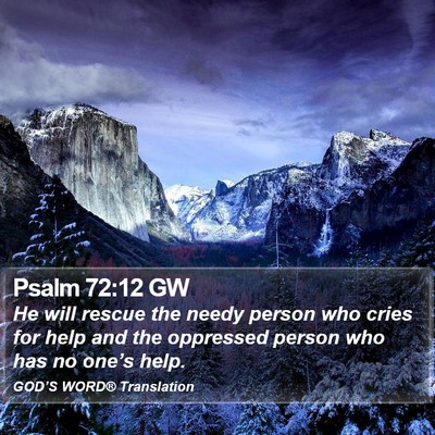 Psalm 72:12 GW Bible Verse Image