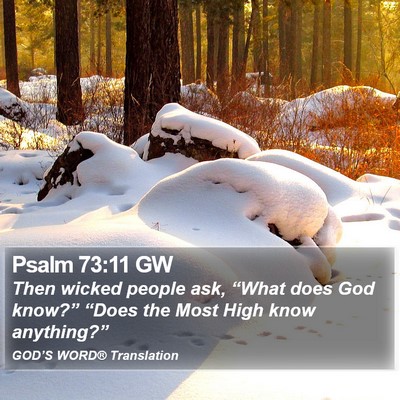 Psalm 73:11 GW Bible Verse Image