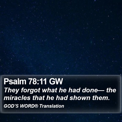 Psalm 78:11 GW Bible Verse Image
