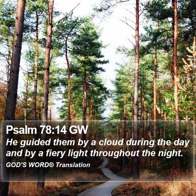 Psalm 78:14 GW Bible Verse Image