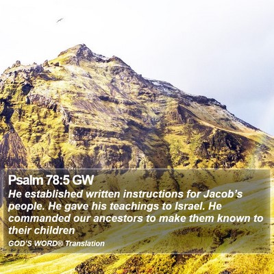 Psalm 78:5 GW Bible Verse Image