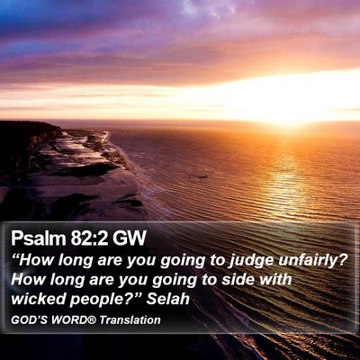 Psalm 82:2 GW Bible Verse Image