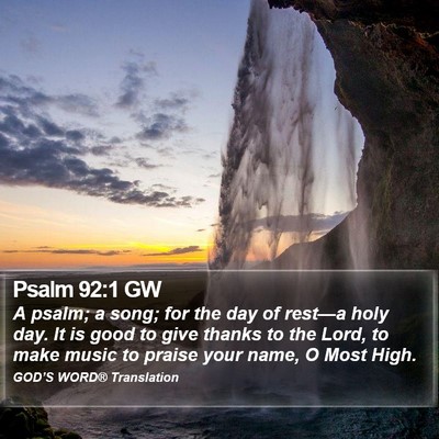 Psalm 92:1 GW Bible Verse Image