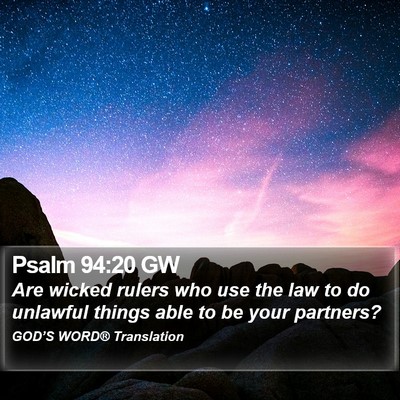 Psalm 94:20 GW Bible Verse Image