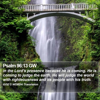Psalm 96:13 GW Bible Verse Image