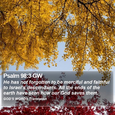 Psalm 98:3 GW Bible Verse Image