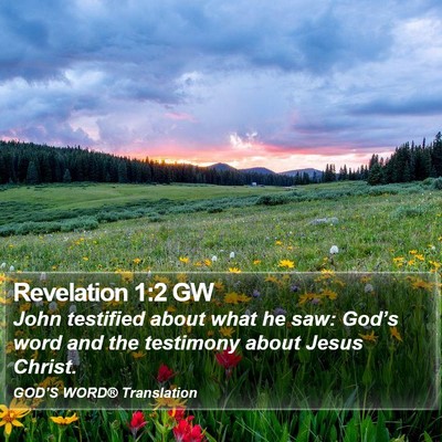 Revelation 1:2 GW Bible Verse Image