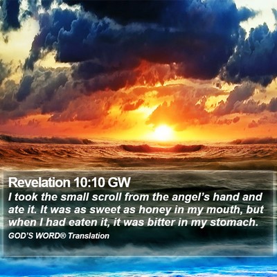 Revelation 10:10 GW Bible Verse Image