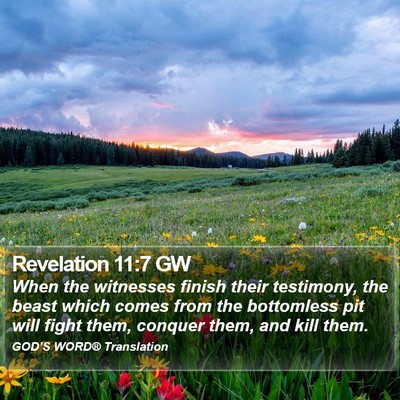Revelation 11:7 GW Bible Verse Image