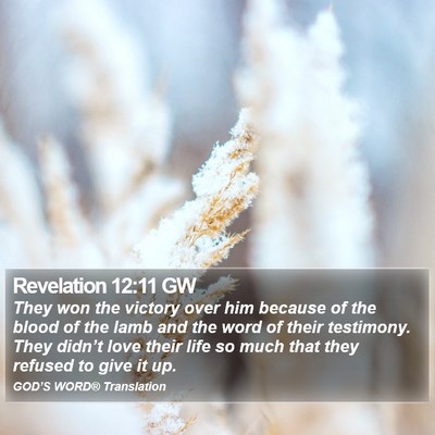 Revelation 12:11 GW Bible Verse Image