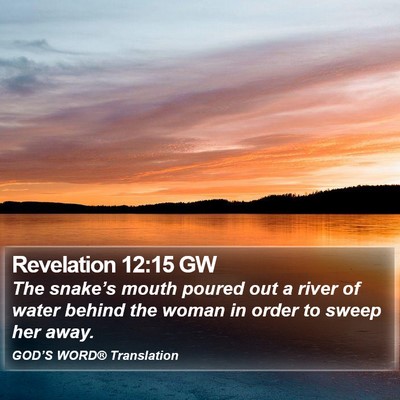 Revelation 12:15 GW Bible Verse Image