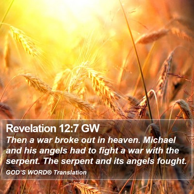 Revelation 12:7 GW Bible Verse Image
