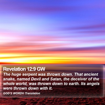 Revelation 12:9 GW Bible Verse Image