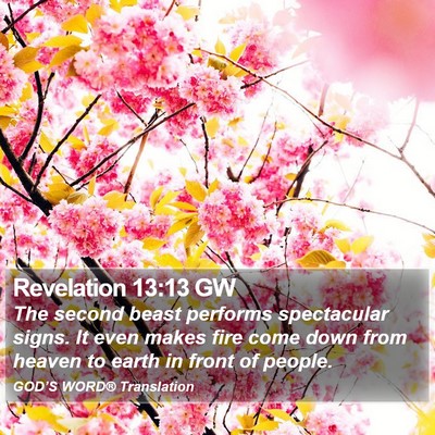 Revelation 13:13 GW Bible Verse Image