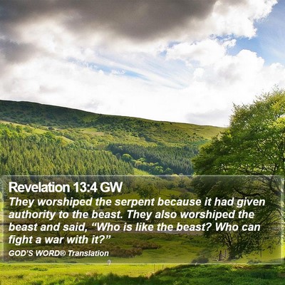 Revelation 13:4 GW Bible Verse Image