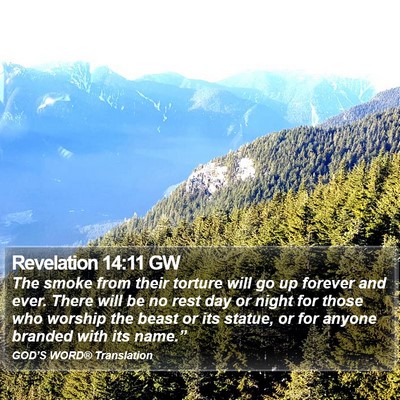 Revelation 14:11 GW Bible Verse Image