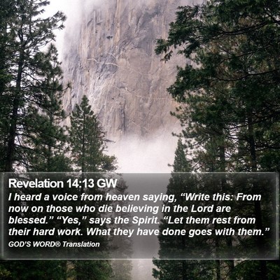 Revelation 14:13 GW Bible Verse Image