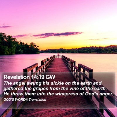 Revelation 14:19 GW Bible Verse Image