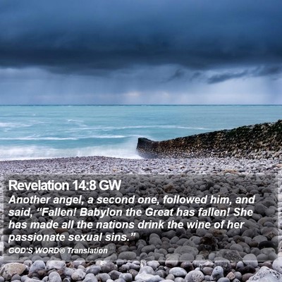 Revelation 14:8 GW Bible Verse Image