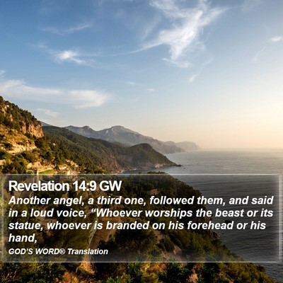 Revelation 14:9 GW Bible Verse Image