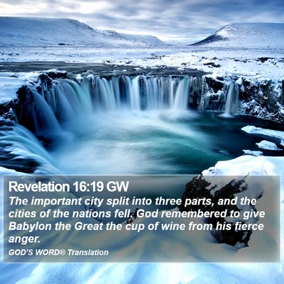 Revelation 16:19 GW Bible Verse Image
