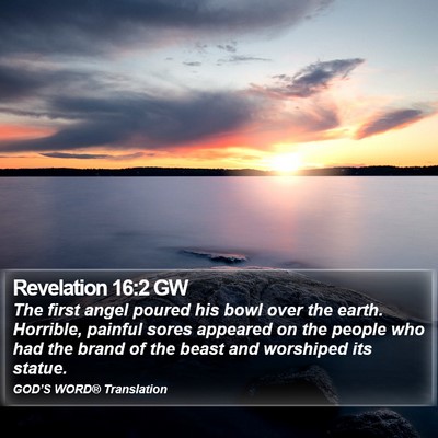 Revelation 16:2 GW Bible Verse Image