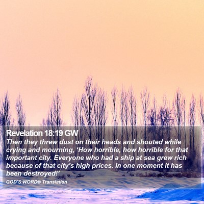 Revelation 18:19 GW Bible Verse Image