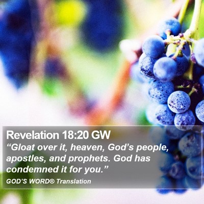 Revelation 18:20 GW Bible Verse Image