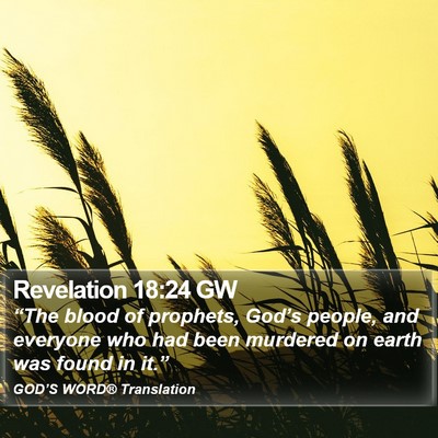 Revelation 18:24 GW Bible Verse Image