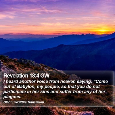 Revelation 18:4 GW Bible Verse Image