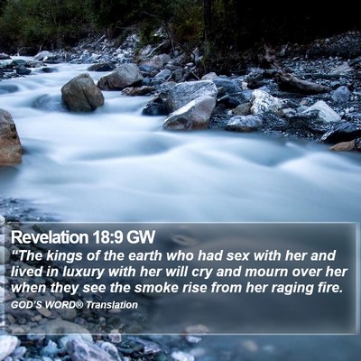 Revelation 18:9 GW Bible Verse Image