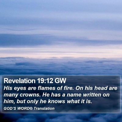 Revelation 19:12 GW Bible Verse Image